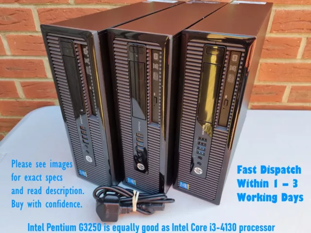 Fast HP 6GB RAM 500GB HDD DVI VGA Wi-Fi Win10Pro Pentium G3250