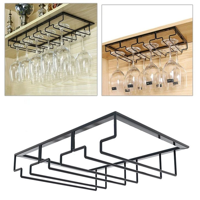 Convenient and Space efficient Hanging Wine Glass Cup Rack Shelf Holder