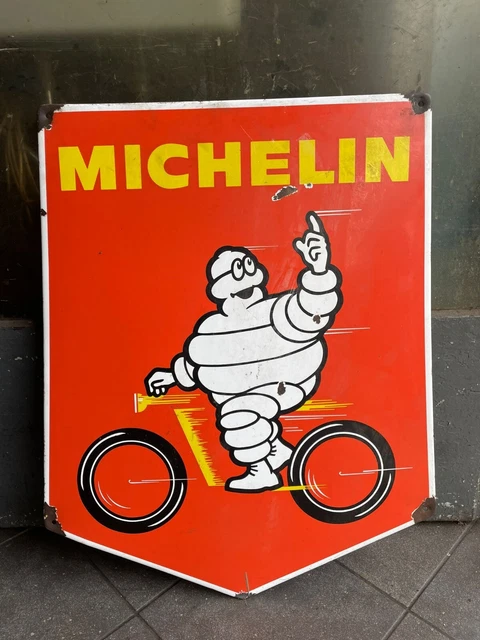 👉TARGA SMALTATA Michelin Originale Anni 40
