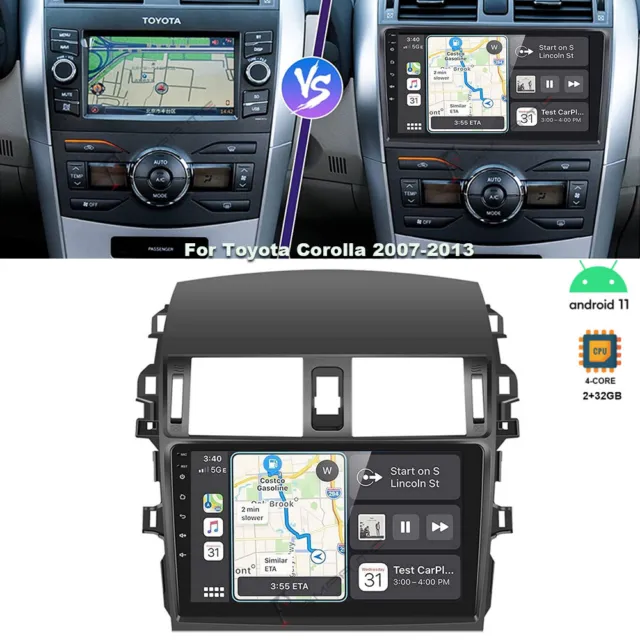 9" 32G for Toyota Corolla 2007-2013 Android 12 Car Stereo Radio GPS Navi CarPlay