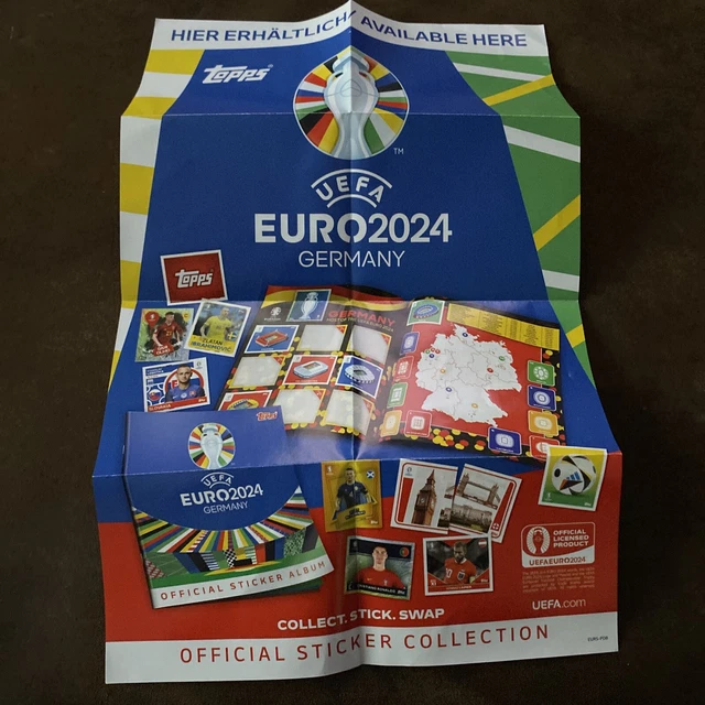 TOPPS EURO 2024 promo sheet UEFA Official Sticker Collection Available Here Wow £7.99 PicClick UK