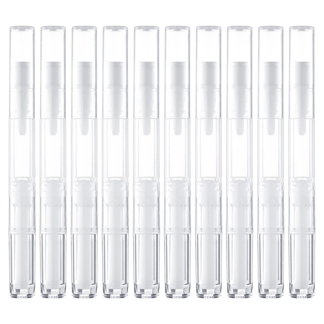 10 piezas Tubos transparentes vacíos para esmalte de uñas Lip Gloss Tubos Recargables