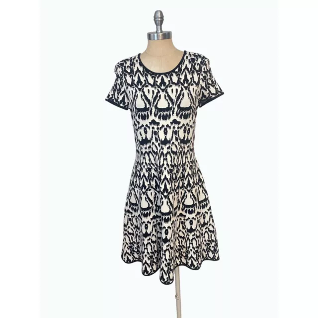 Pink Tartan White Black Ikat Dress Moira Rose Size Medium