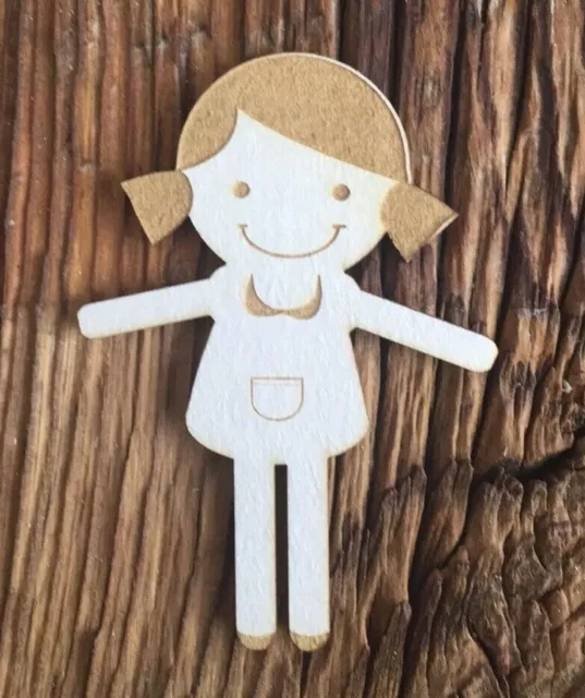 1x "DOLL SUZY" Baby Shapes Chipboard Cardboard Die Cut-out Craft Toppers PS065