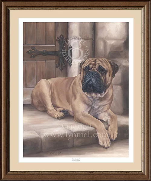 BULLMASTIFF limited edition fine art dog print 'The Guardian' by Lynn Paterson