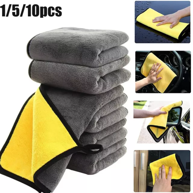 10PC Car Wash Cloth Microfibre Super Absorbent Polishing Cleaning Towels Drying