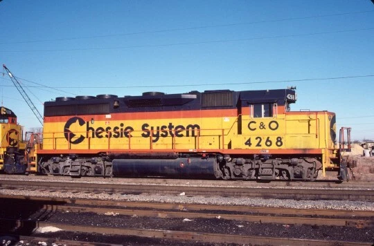C&O 4268 Gp-40 Newport News Va (Chesapeake & Ohio) Original Slide 01-06-85 T1-9
