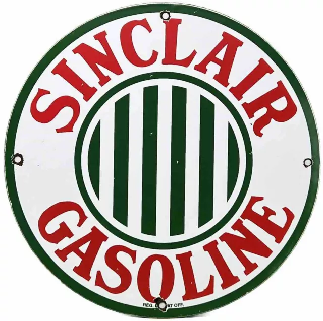 Vintage Sinclair Gasoline Porcelain Sign Dealership Gas Station Dino Motor Oil
