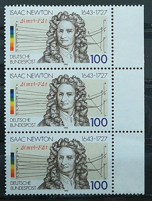 🇩🇪 BRD Bund Michel Nr. 1646 Postfrisch** als 3er-Streifen mit Rand re. (1993)