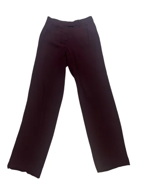 Fendi Pants Women’s 6 US / 40 Italy Maroon Burgundy Slacks Wool Blend *FLAWED