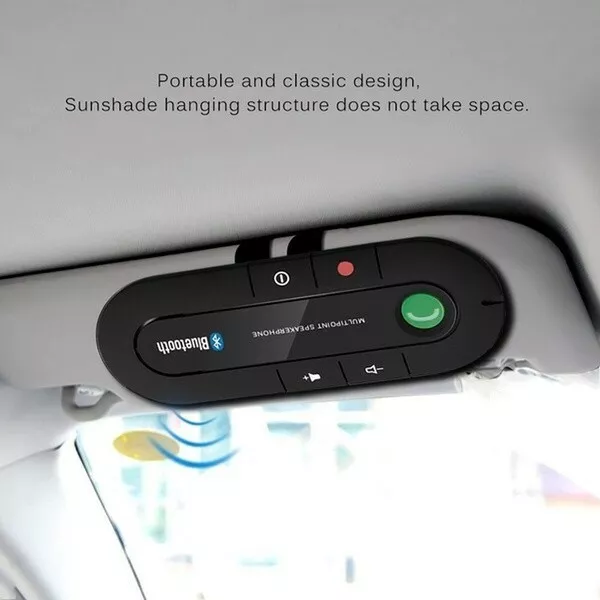 Wireless Bluetooth Speaker Hands-Free Car Kit Speakerphone Visor Clip Receiver