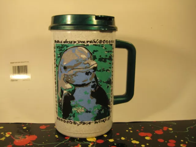 Bottle Nosed Bottlenosed Dolphin Sea World Souvenir Large Plastic Mug with Straw