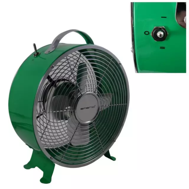 Retro Tisch-Ventilator 25 W Lüfter 2 Geschwindigkeitsstufen Windmaschine grün