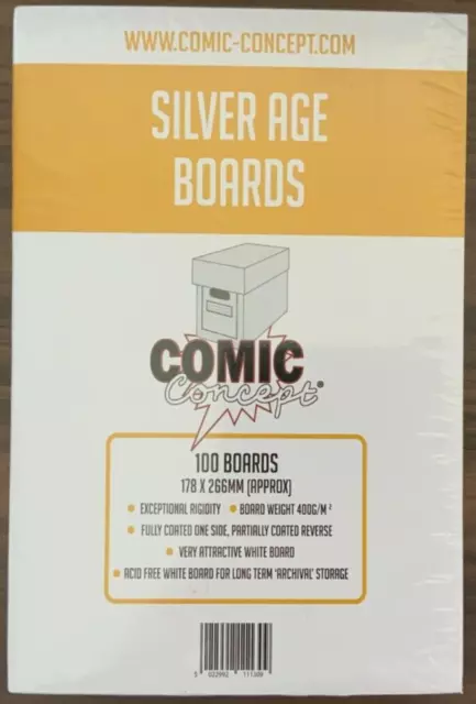 100x Silver Age Size Comic Backing Boards  - Comic Concept