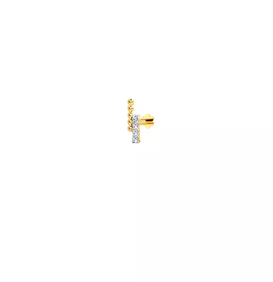 Naturel Diamant Double Linéaire Nez Broche 18Kt or Jaune Femmes Certifié Bijoux