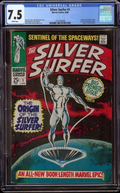 Silver Surfer # 1 CGC 7.5 White (Marvel, 1968) Origin of Silver Surfer 1st issue