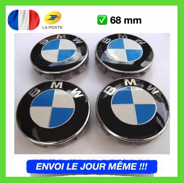 LOT de 4 Cache Moyeu 68mm BMW Auto Clipser Jante Centre De Roue Enjoliveur  NEUF