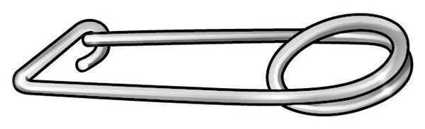 ITW BEE LEITZKE Safety Pin, Spring Wire, 3 3/4 in Usbl L, WWG-SFPH-005