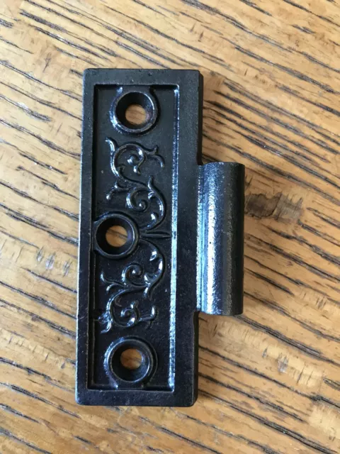 Antique Cast Iron  Door Hinge, Left Half Only - 3½" x 3"