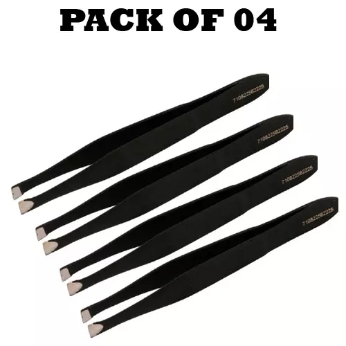 Forgica Professional Stainless Steel Paper Coated Black Tweezers