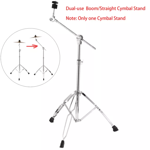 Cymbal Straight Boom Stand Double Braced Heavy Duty Thicken Alloy Holder Mount