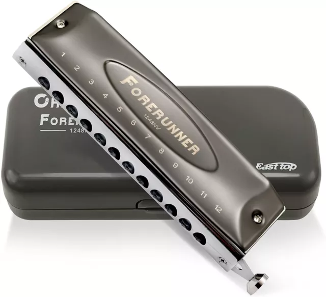 EASTTOP Harmonica Forerunner Chromatic Harmonica C Key 12Hole 48Tone Mouth Organ