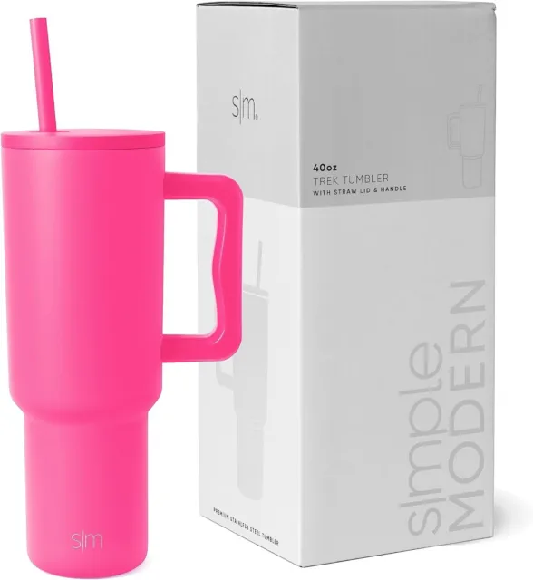 Simple Modern 40 oz Tumbler with Handle and Straw Lid | Insulated Cup Reusable.