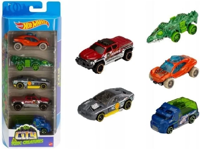 Hot Wheels Pack 5 auto città vs creature tossiche