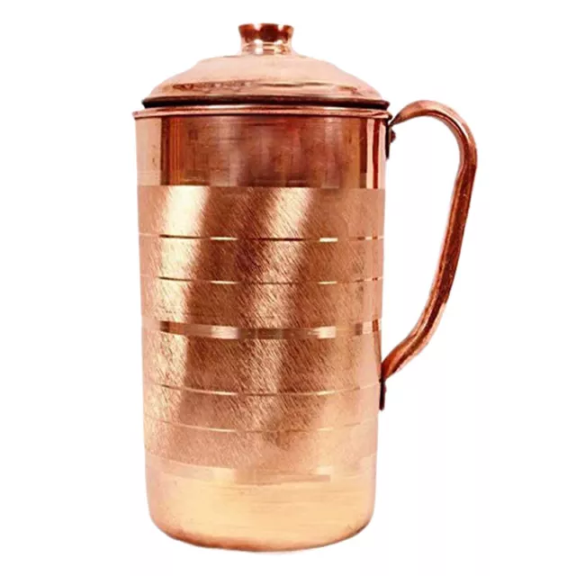 100% Copper Water Jug Pot With Tumbler Glass Bottle Pitcher ForAyurveda Benefits 2