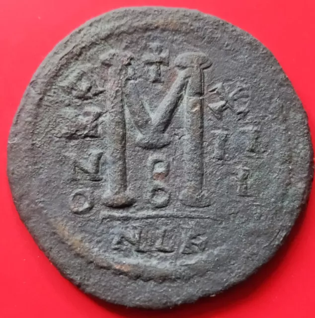 Justinian I A.D.527-565 "Medallion" 40mm AE Follis Byzantine Empire coin 2