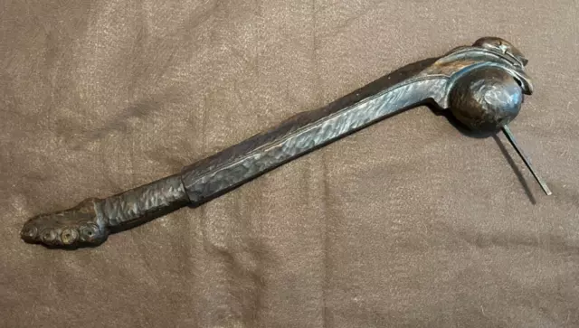 Original Algonquin Indian Ball Head War Club Beaver Rattlesnake Iron Spike Original Algonquin Indian Ball Head War Club Beaver Rattlesnake Iron Spike