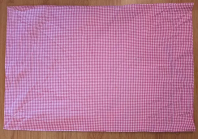 Funda de almohada estándar POTTERY BARN KIDS PBK rosa oscuro blanco gingham 100% algodón