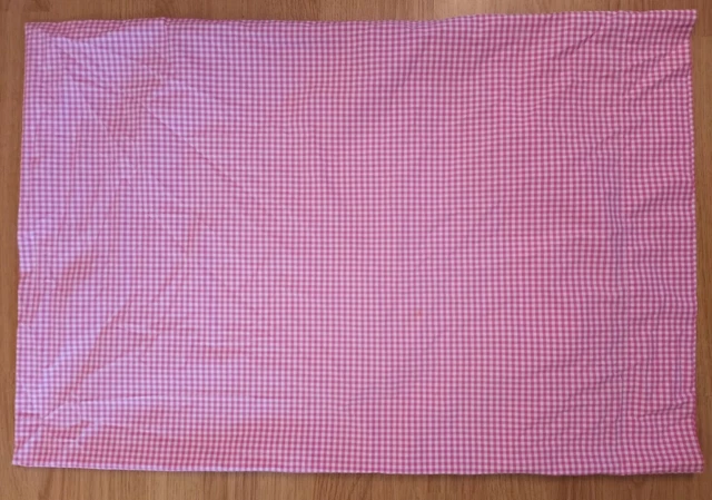 Funda de almohada estándar POTTERY BARN KIDS PBK rosa oscuro blanco gingham 100% algodón
