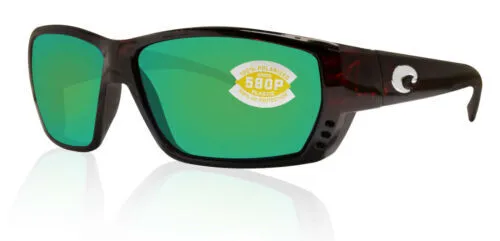 Costa Del Mar Tuna Alley Tortoise/Green Mirror 580P 62mm Polarized Sunglasses