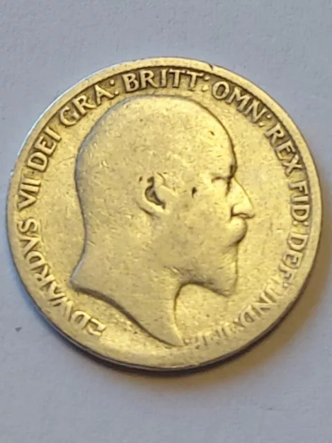 1910 Edward VII Sixpence Silver Coin