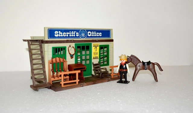 Playmobil Western 1994 : Bureau Du Shérif (3786) & Saloon Golden Nugget (3787) - Vintage