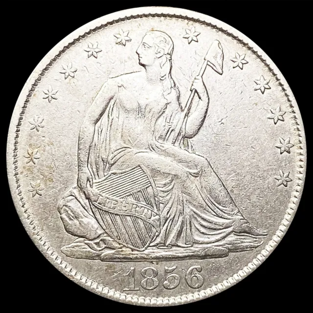 1856 Seated Liberty Half Dollar Coin NEARLY UNCIRCULATED