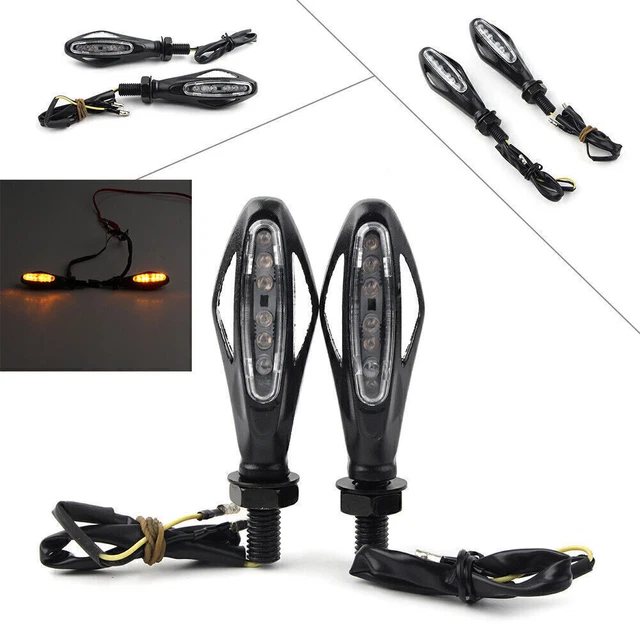 2x Motorcycle Amber LED Turn Signal Light Lamp Indicator For Honda Suzuki Ducati