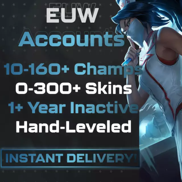 League of Legends Account EUW Unverified All Champs Skins Lvl 30 Lol Acc Smurf