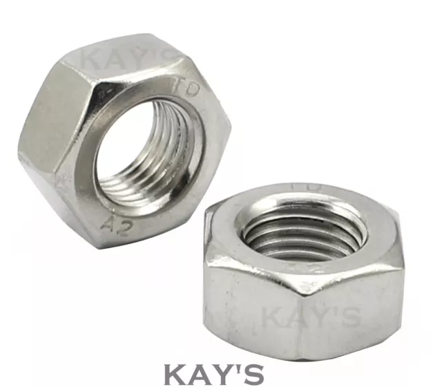 Left Hand Thread Hexagon Full Nuts A2 Stainless Steel M4,M5,M6,M8,M10,M12,M16