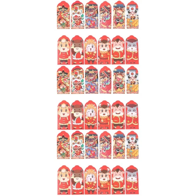 36 pz buste rosso anno del bue Hongbao addensato