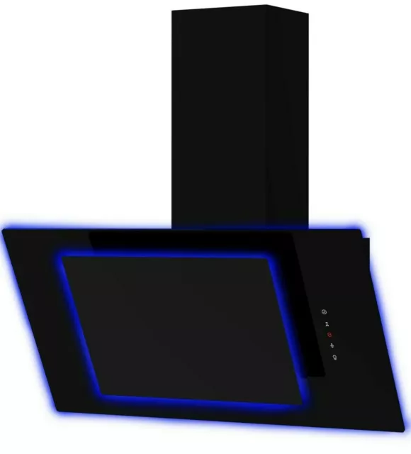 Innocenti ART283102 70cm Angled Cooker Hood Aurora Blue LED Halo Glass Extractor