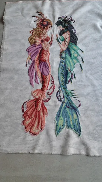 Bella FILIPINA completed Crossstitch Mermaids Daughters Of Estuary Art Handmade