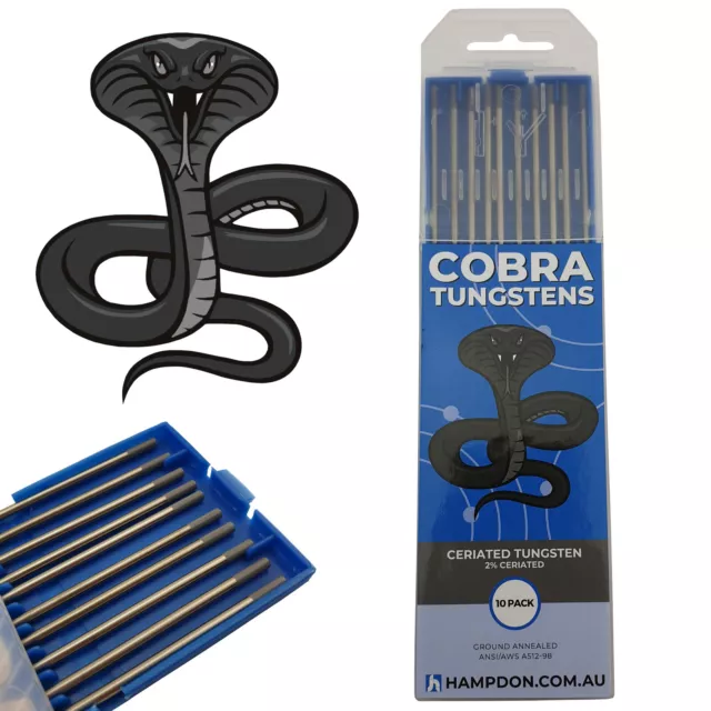 3.2mm 2% Ceriated COBRA TIG Tungsten Electrodes - Grey Tip - Pack of 10