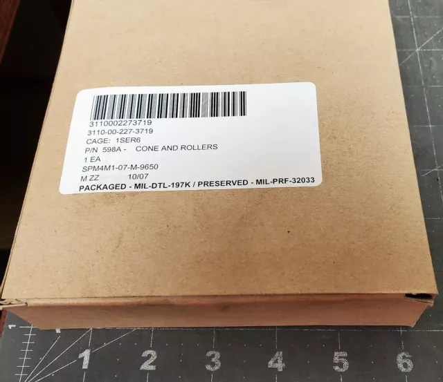 598A  Bearing Bower Tapered Roller Sealed Military Packaged [B1BB]