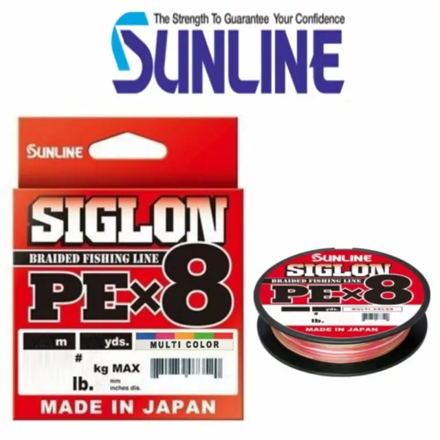 Brand New - Sunline Siglon PE x8 Braid Fishing Line 300m Multi Colour - Choose L