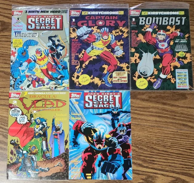 Topps comic book lot of 5- 1993 - (Hercules, X-Files, Captain Glory, etc)