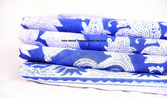 Indien Main Bloc Imprimé Décoratif Coton Voile Tissu Artisanat Couture Par 2.3m