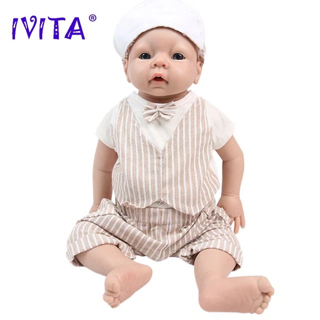 Full Body Silicone Reborn Dolls Eyes Closed Realistic Newborn Baby