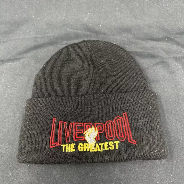 New EPL Liverpool "The Greatest" FC Uppercut Cuff Knit Beanie - Black Made in UK